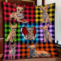 Chihuahua Plaid Quilt Blanket MN281004