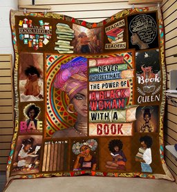 Black Woman Reading HM031101D Quilt Blanket