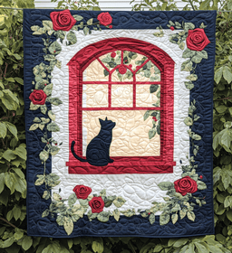 Cat In The Window DAI111124416 Quilt Blanket