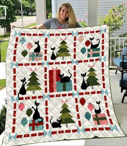 Christmas Cat HN151007D Quilt Blanket