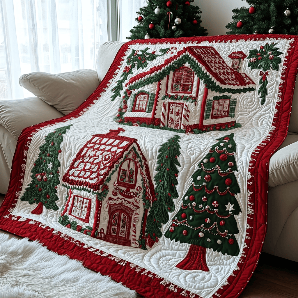 Christmas House DAI111124503 Quilt Blanket