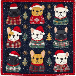 Christmas French Bulldog TAI061124341 Quilt Blanket