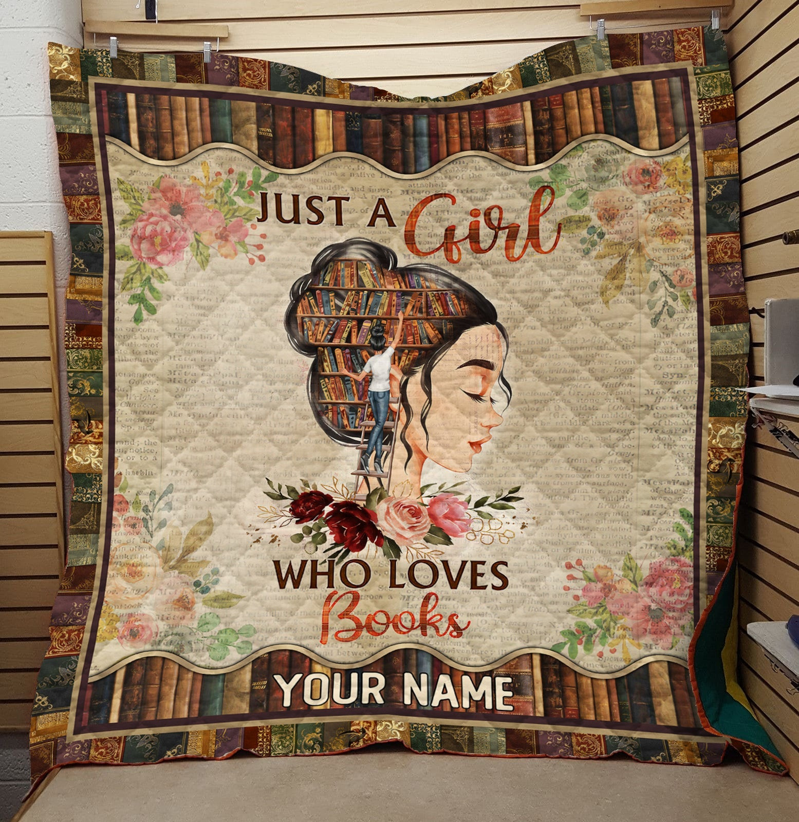 Personalized Just A Girl Who Loves Books Quilt Blanket TL170203