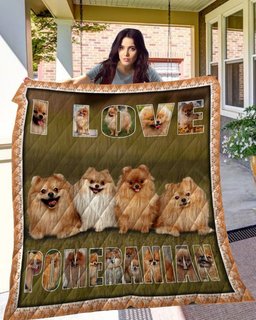 Pomeranian CL11110244MDQ Quilt Blanket