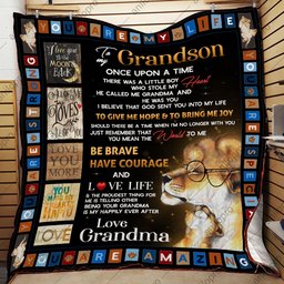 To My Grandson Grandma Lion CL01110465MDQ Quilt Blanket