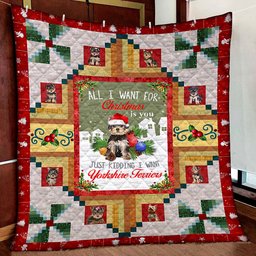 Yorkshire Terrier Christmas Quilt Blanket MN291005