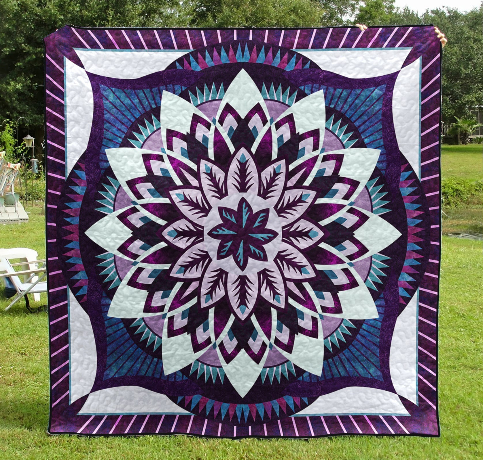 Purple Flower Quilt Blanket TL040704Y