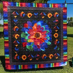Radiant Flowers Quilt Blanket HN050702M