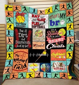 Softball Girl CL28110106MDQ Quilt Blanket
