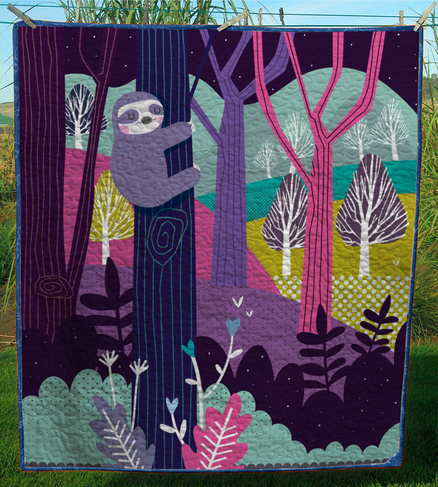 Sloth CL28101094MDQ Quilt Blanket