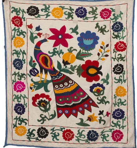 Flowers And Peacock CLA1710351Q Quilt Blanket