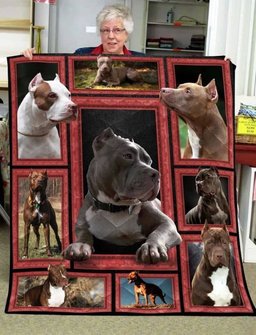 Funny Pitbull CLA31100373Q Quilt Blanket