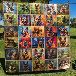 German Shepherd CL08110218MDQ Art Quilt