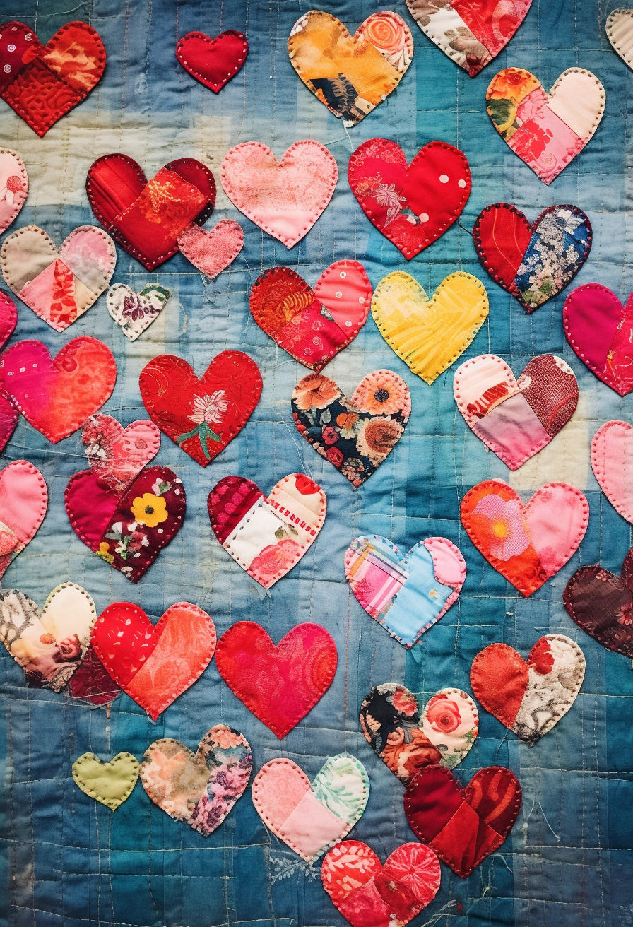 Stitched Hearts BL9112311 Quilt Blanket