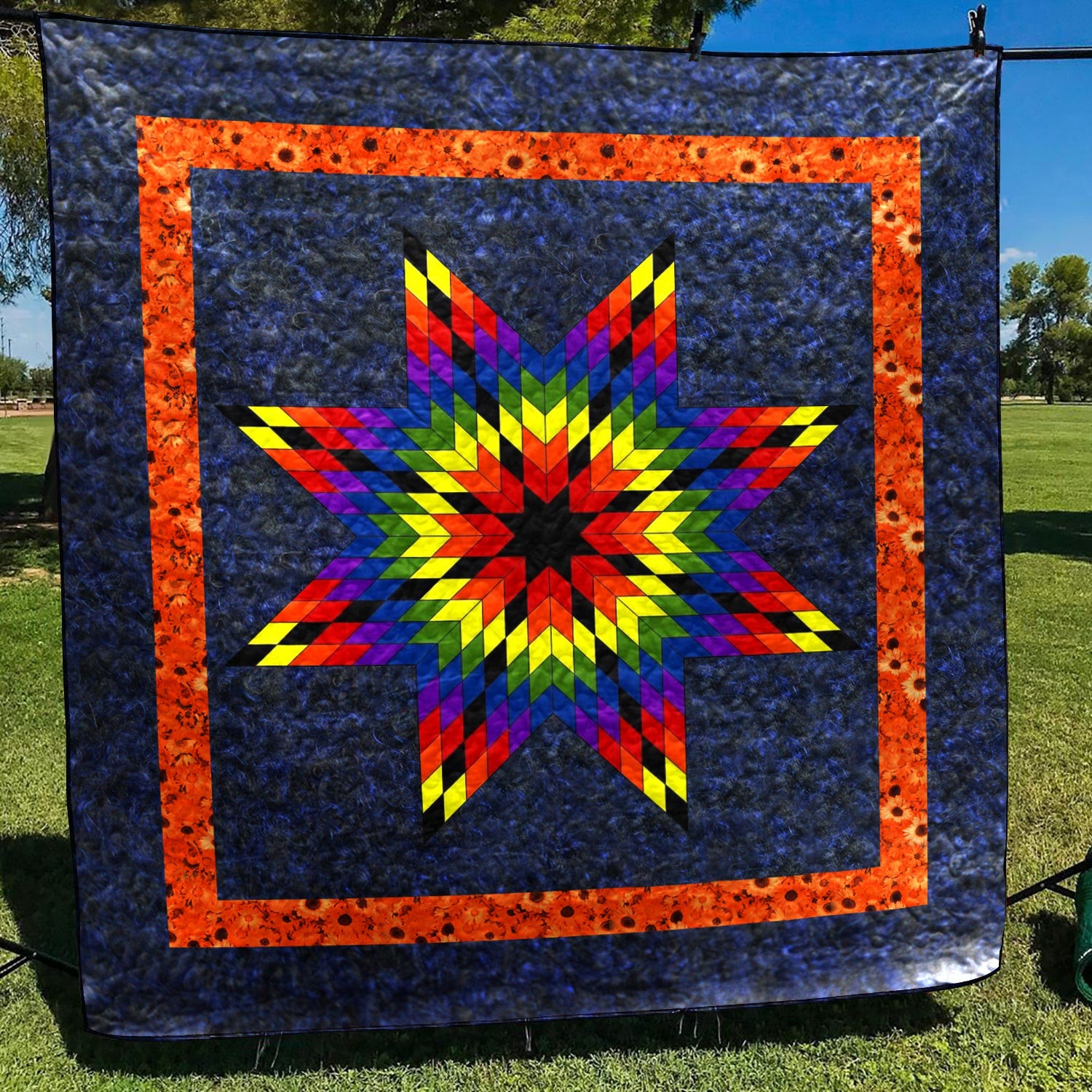 Native American Inspired Lone Star CLA1510247Q Art Quilt