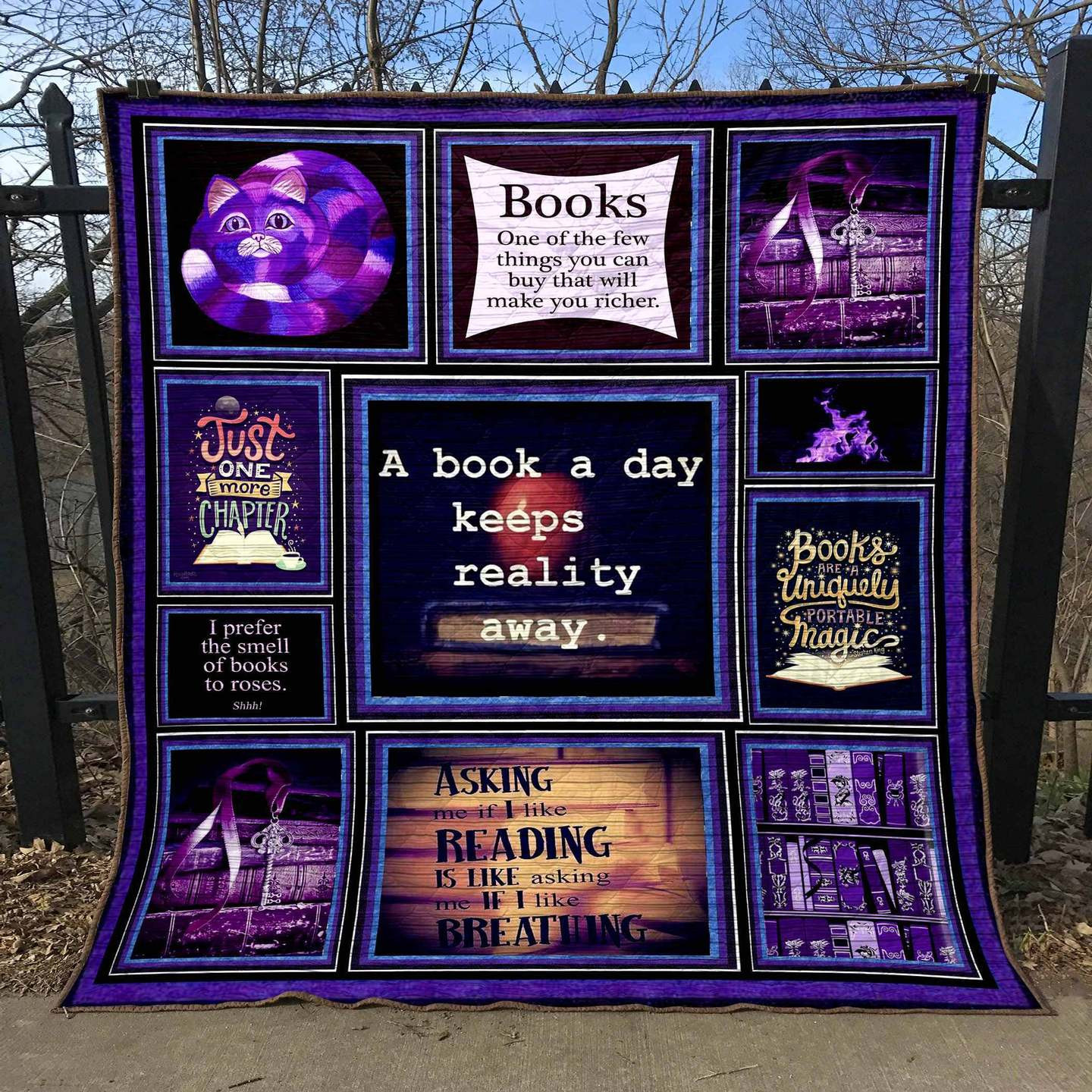 A Book A Day Keeps Reality Away PKT240601 Quilt Blanket