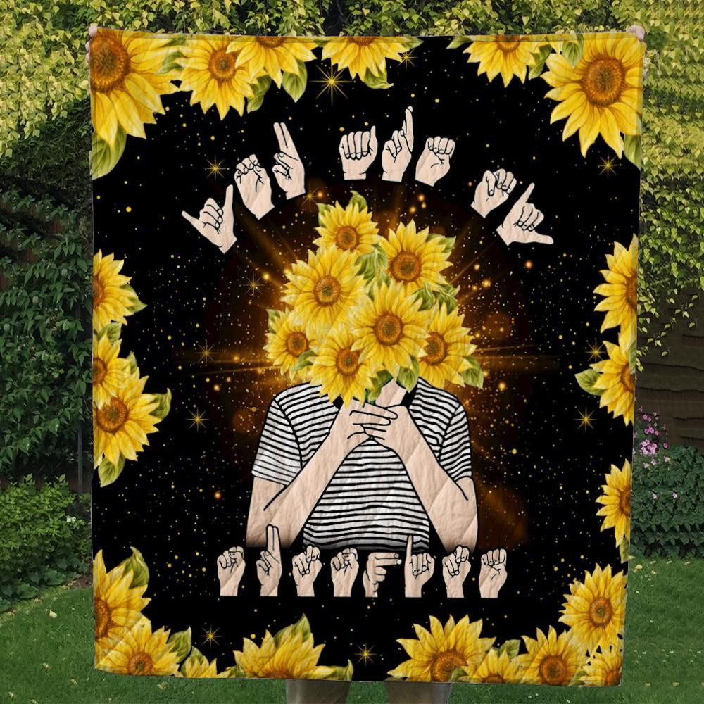 American Sign Language CL07110002MDQ Quilt Blanket