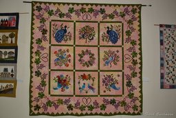 Bird Peacock Flower Garden CLA0212664Q Quilt Blanket