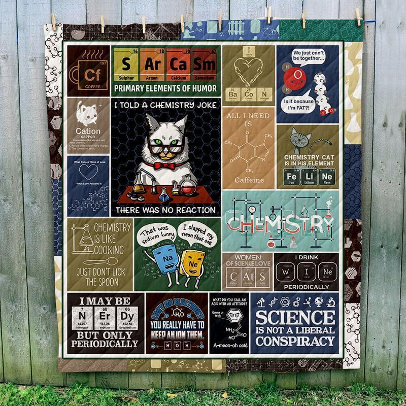 Chemistry Cat CLH0511157Q Quilt Blanket