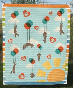 Doxie And Balloons CLT190642 Quilt Blanket