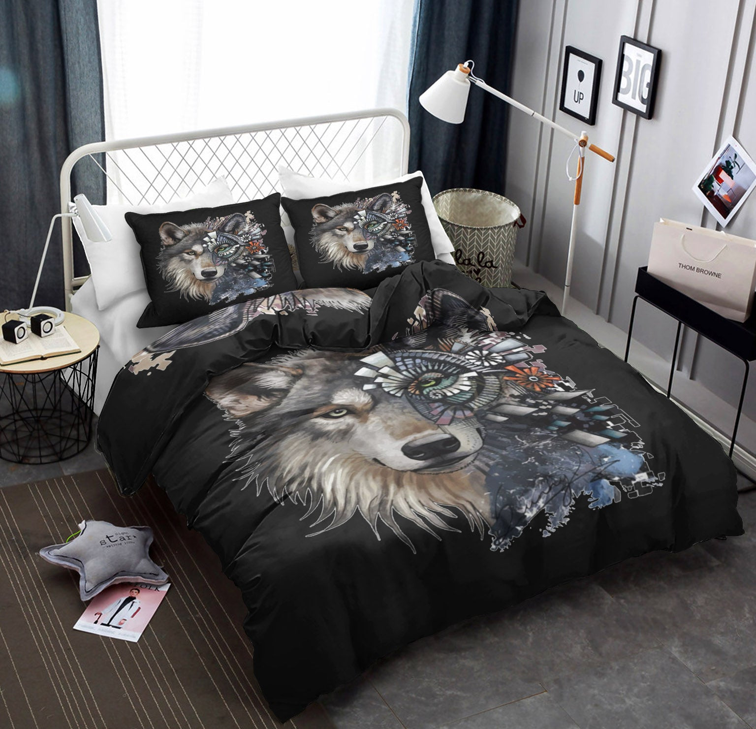 3D Wolf Native American CLA22100375B Bedding Sets