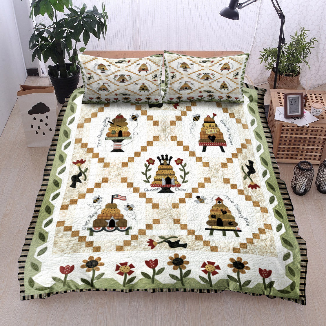 Bee Hive Bird Flower ML0111007B Bedding Sets