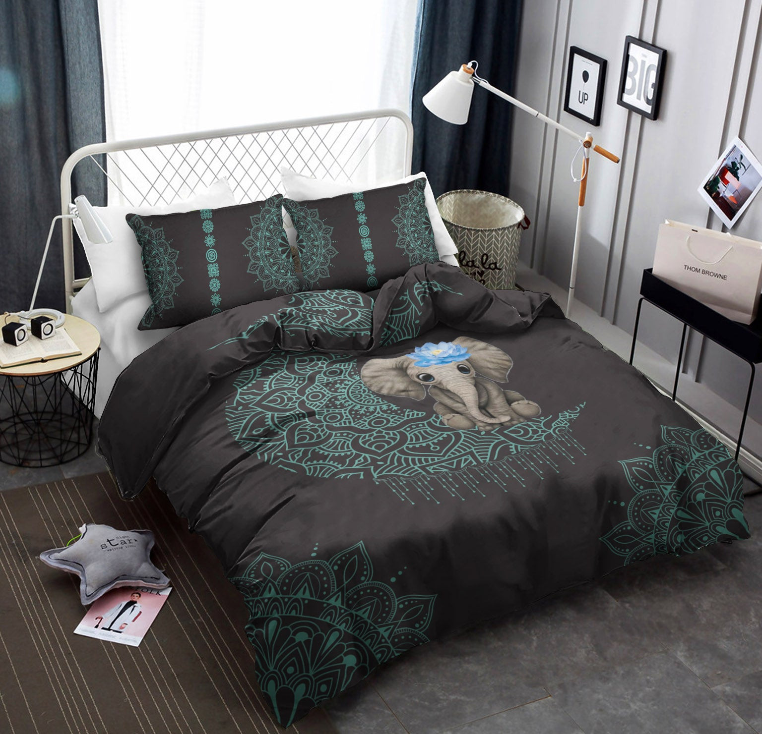 Blue Dreamcatcher Elephant CL07110039MDB Bedding Sets