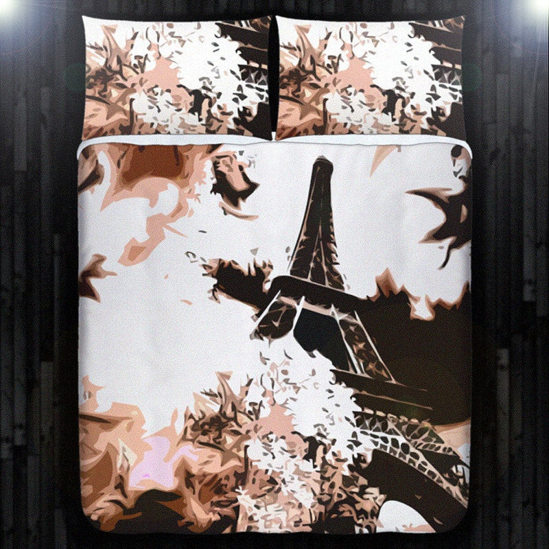 Beige Paris Eiffel Tower CLH101033B Bedding Sets