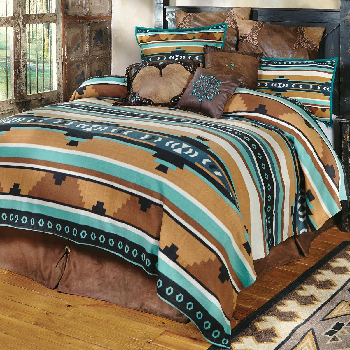 Desert Springs Turquoise Southwestern CLP260920B Bedding Sets