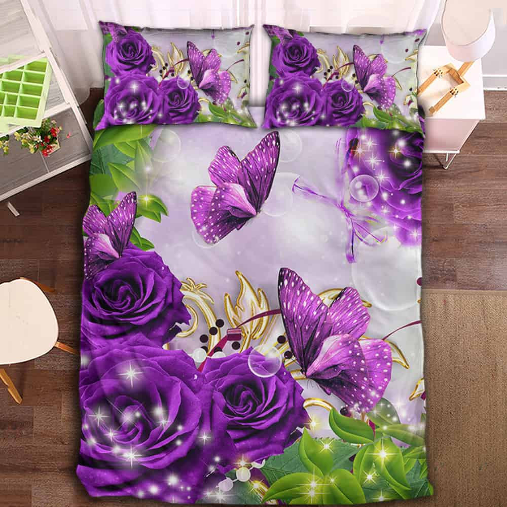 Butterfly Purple Flower CL11100051MDB Bedding Sets