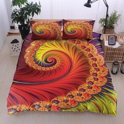 Fibonacci Spiral Art Fractal Red Yellow VD16100141B Bedding Sets