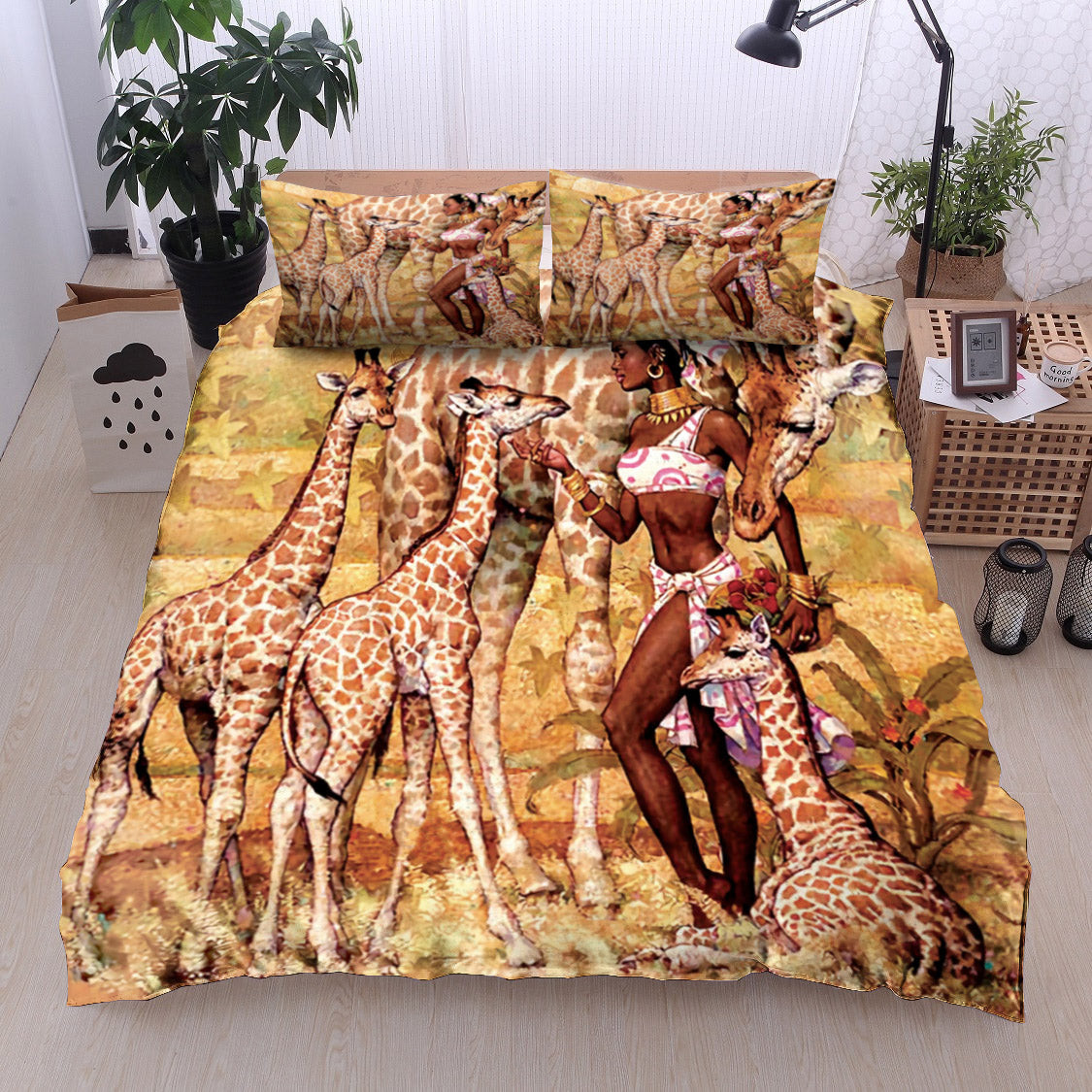 Giraffe African Women ML05100109B Bedding Sets