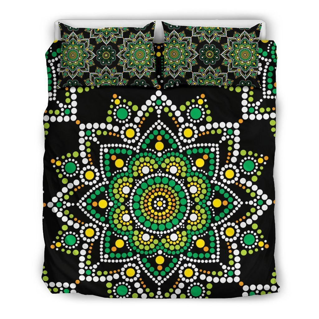 Green White Dot Mandala CL16100364MDB Bedding Sets