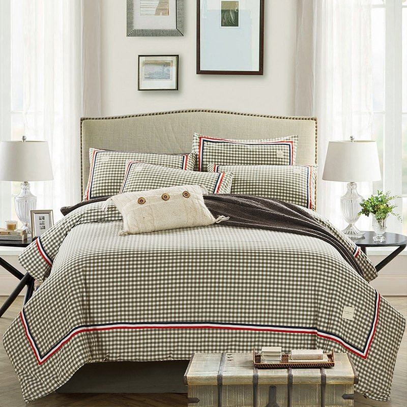 Masculine Gingham Plaid Vintage Shabby CLA1210313B Bedding Sets