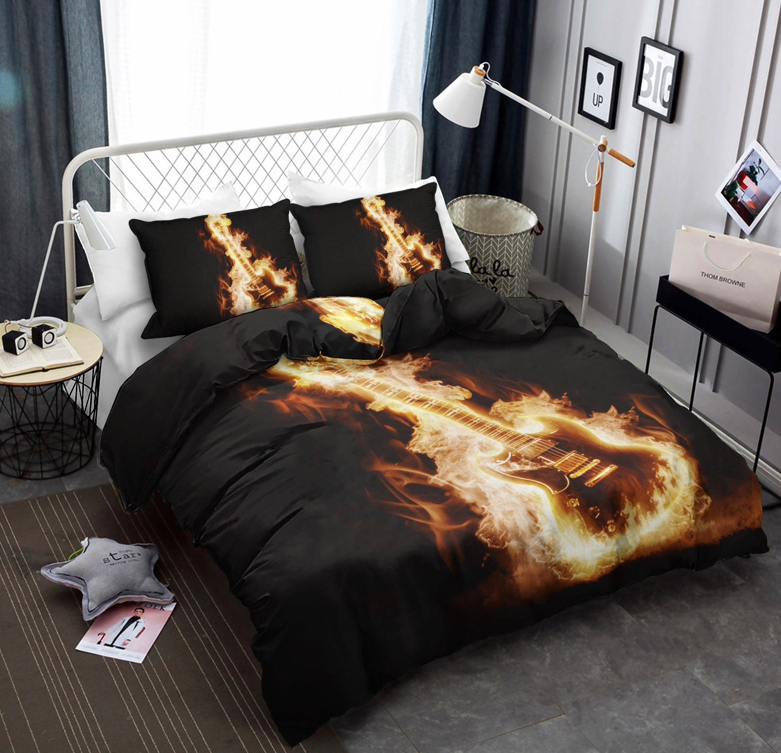 Guitar On Flame CLM260838 Bedding Sets