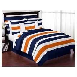 Navy Orange Stripe CLA2110373B Bedding Sets
