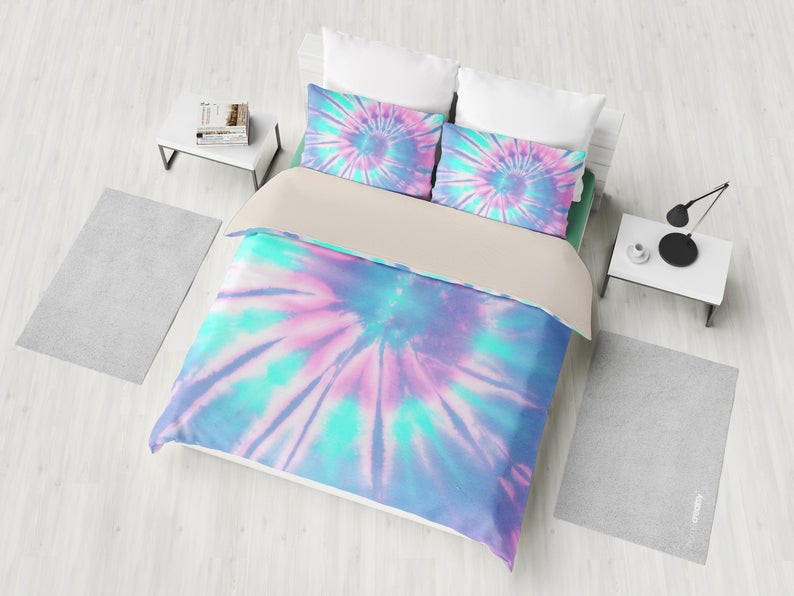 Pink Blue Tie Dye Abstract CLH1010299B Bedding Sets