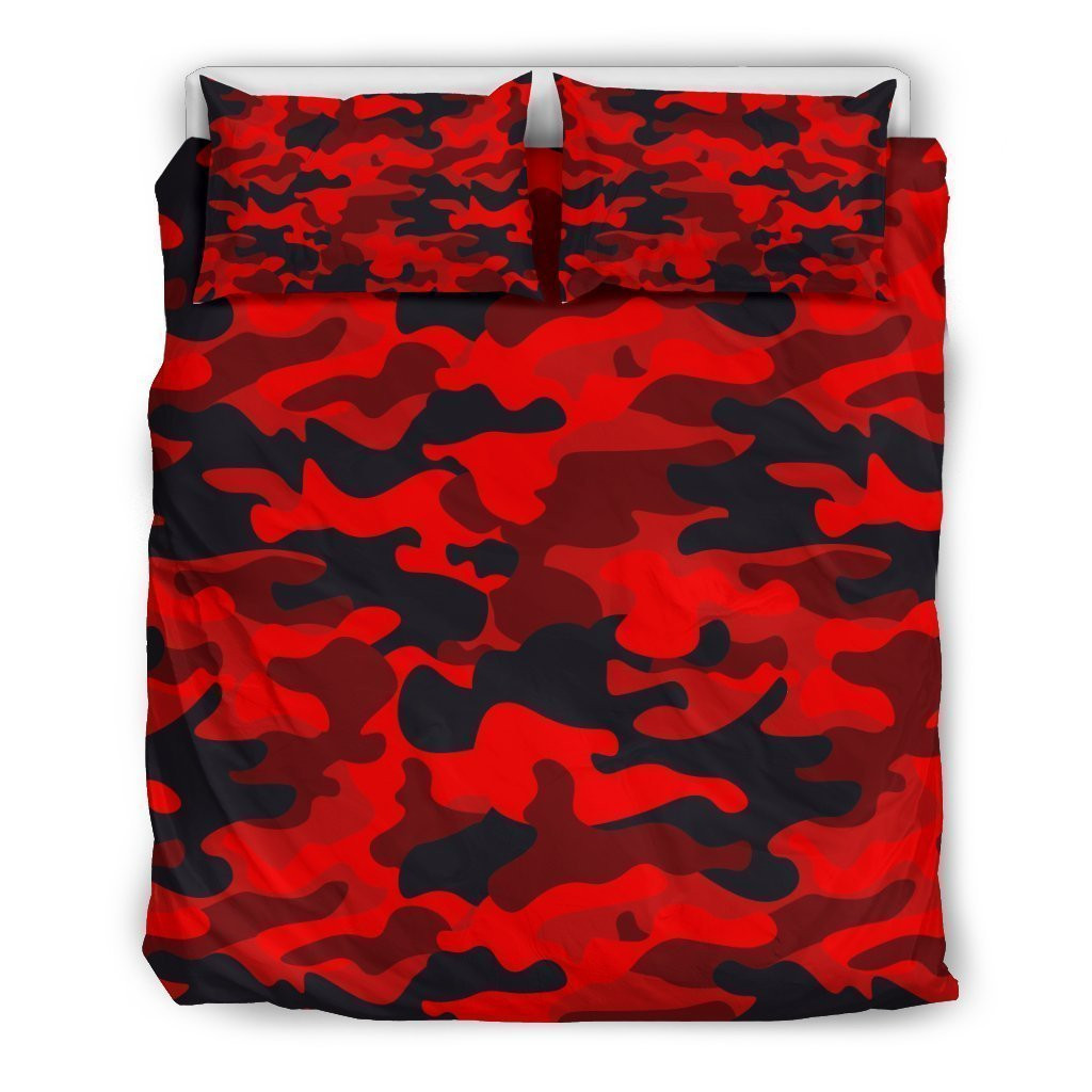 Red And Black Camouflage CLH2910529B Bedding Sets