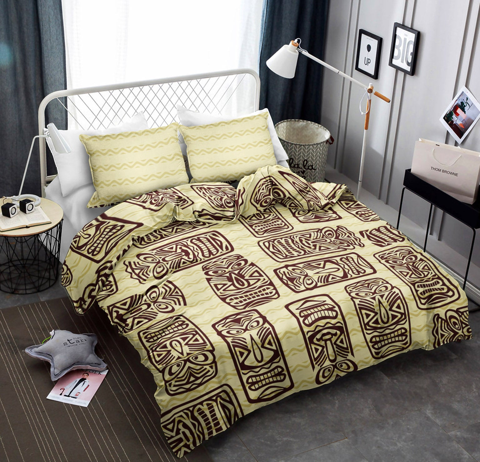 Tiki Brown Mask Print CLA19100750B Bedding Sets