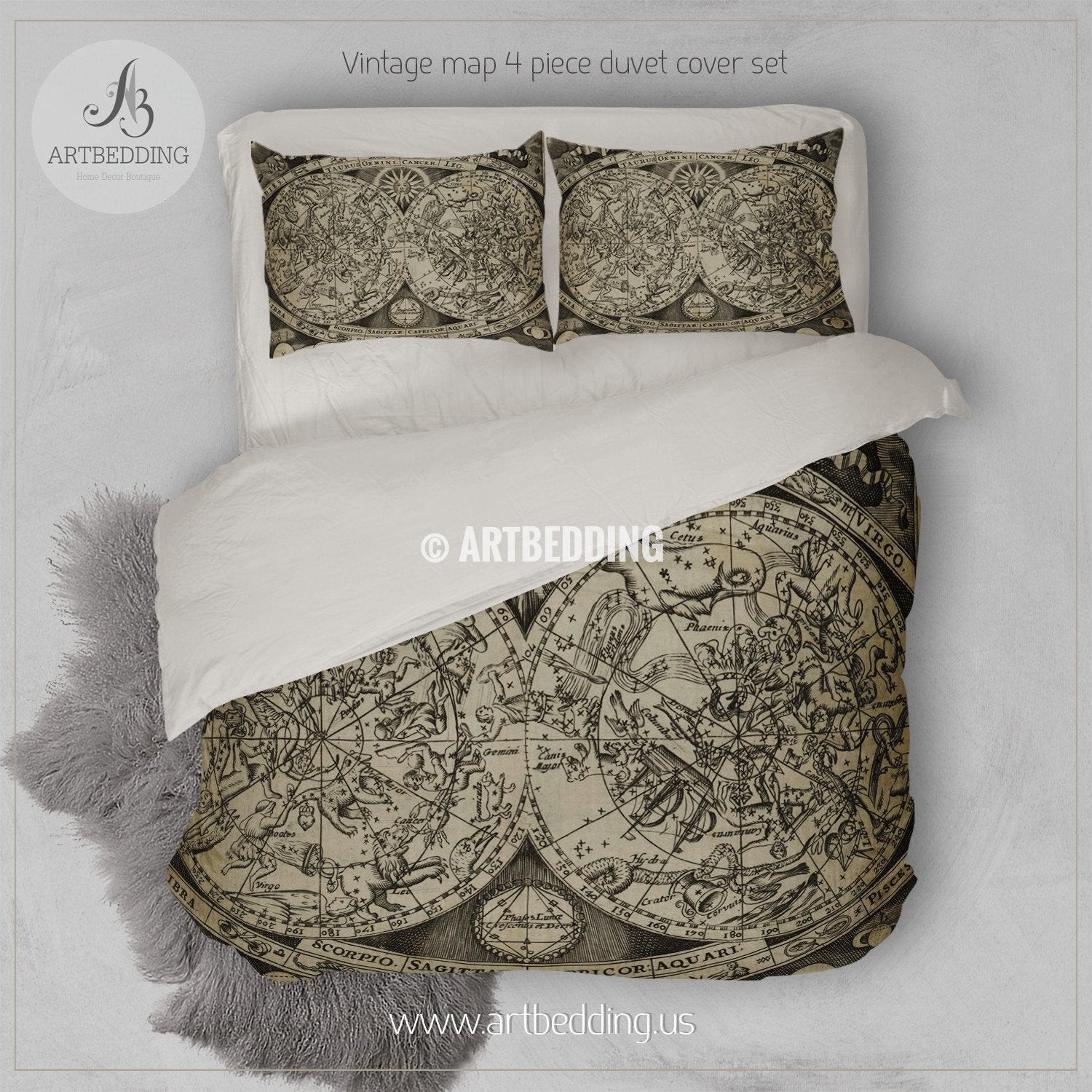 Vintage Astronomical Celestial Atlas CL25100567MDB Bedding Sets