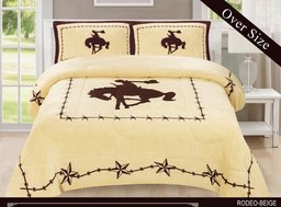 Western Beige Barbed Wire Riding Cowboy Horse Star CLM2110601B Bedding Sets