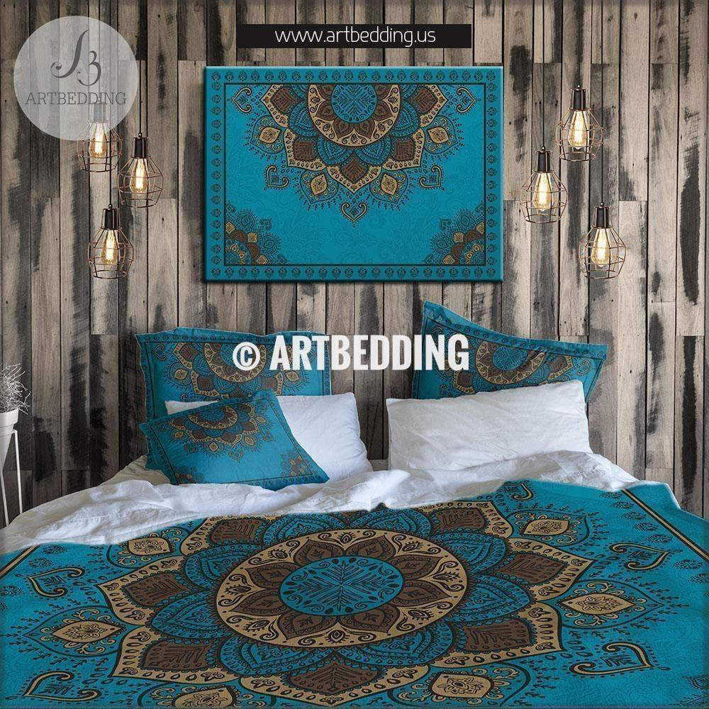 Turquoise And Gold Bohemian Mandala CL25100555MDB Bedding Sets