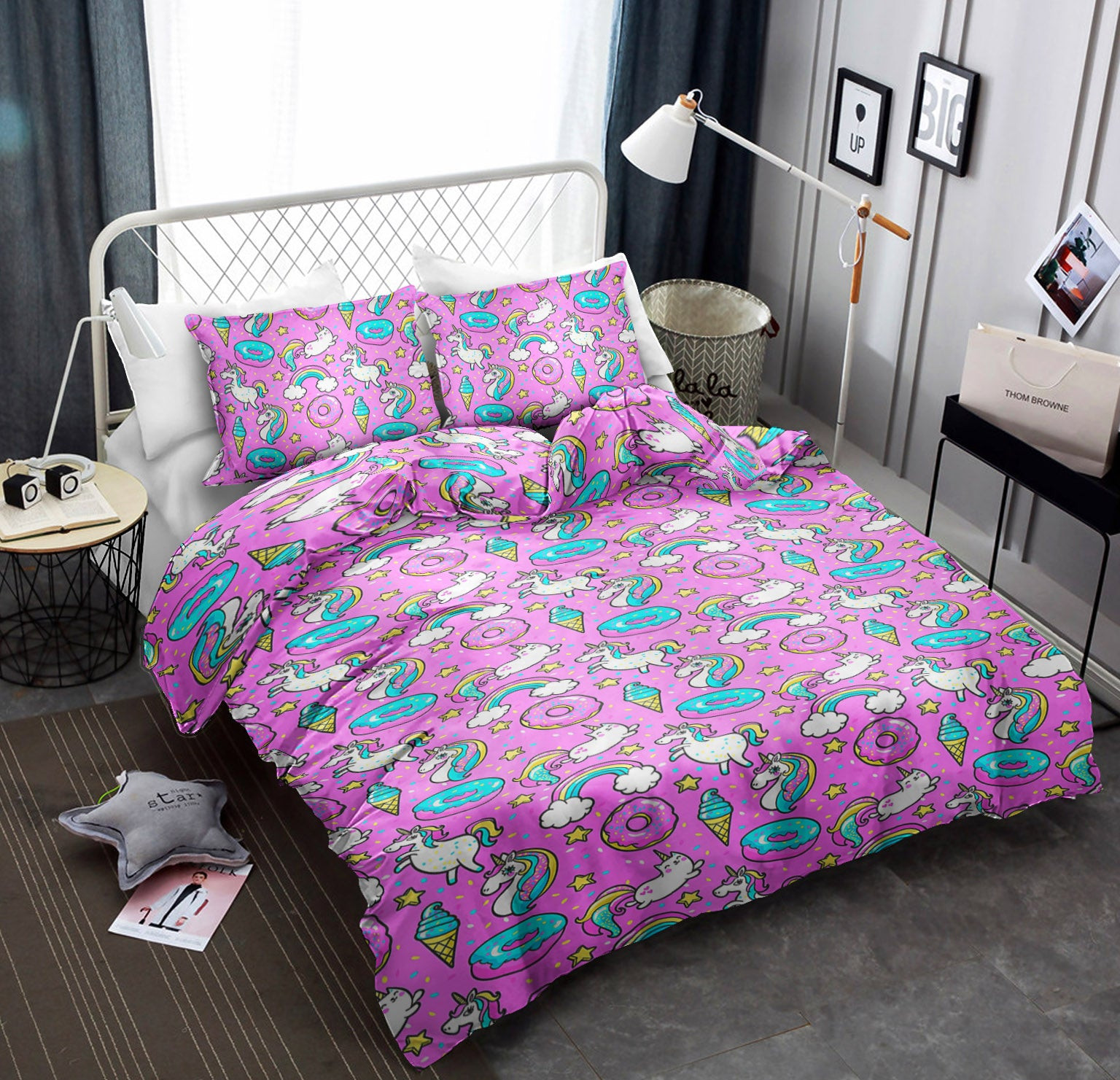 Unicorn Pink Purple CLM1810154B Bedding Sets