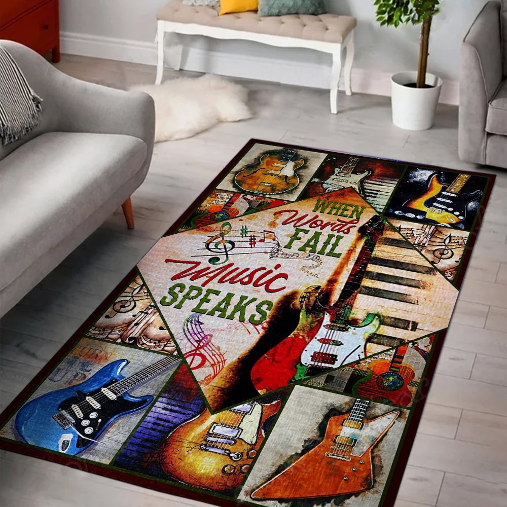When Words Fail Music Speaks Guitar CLM3110310M Rug