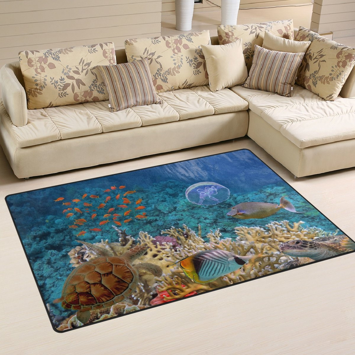 Tropical Beach Sea Turle CLG1910119R Rug