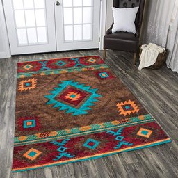 Turquoise Whiskey River Western Native American CLA1610123R Rug