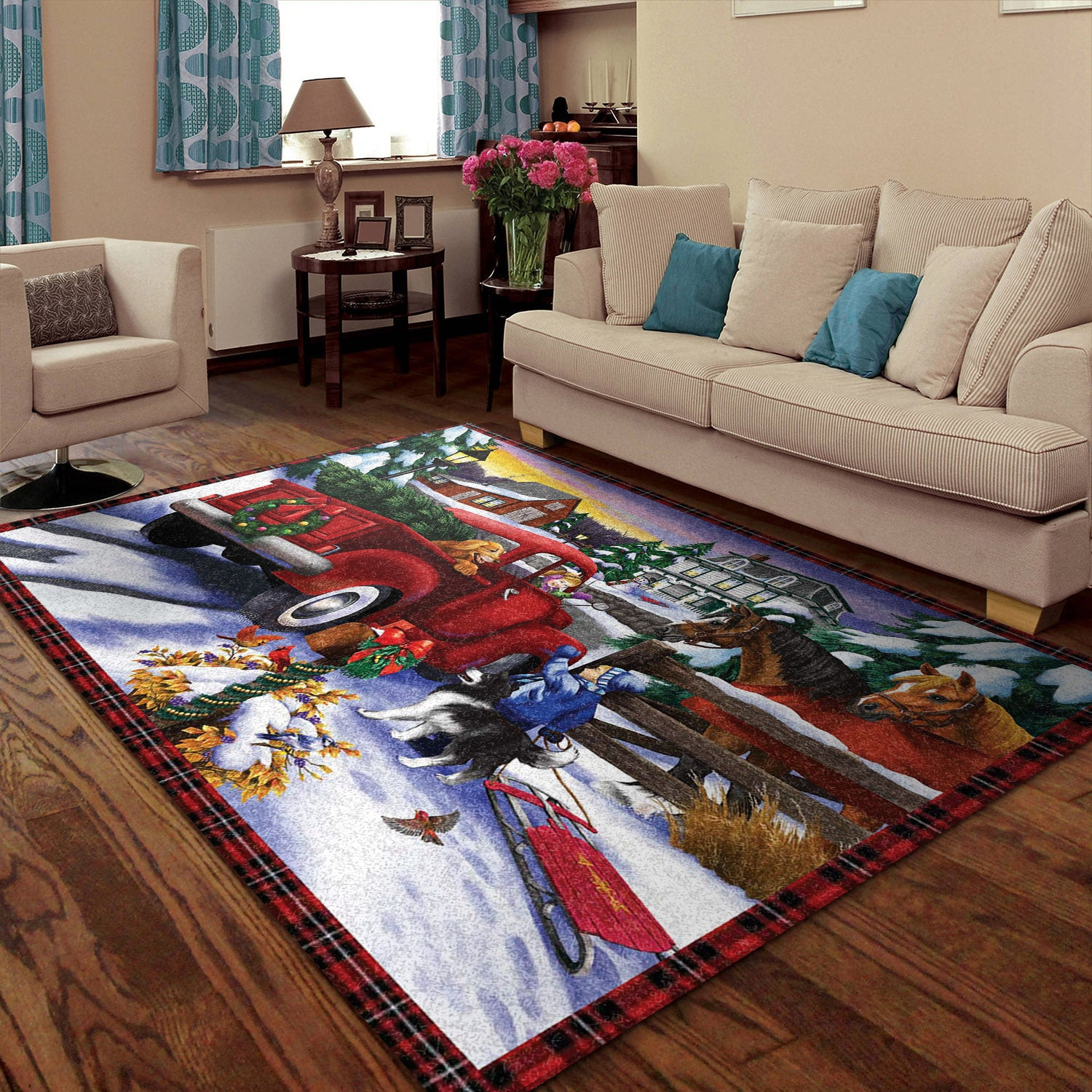 Red Truck Christmas HM0211019R Rug