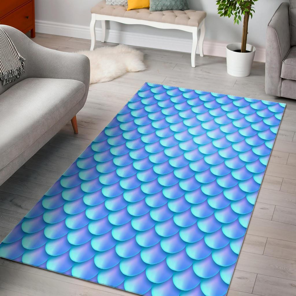 Blue Neon Mermaid Scales CL17100128MDR Rug