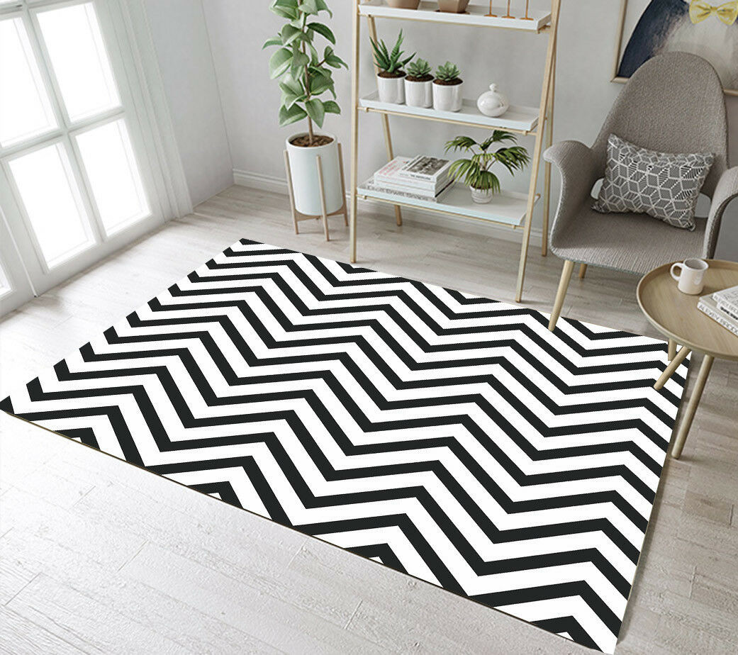 Black White Stripe CL04100023MDR Rug