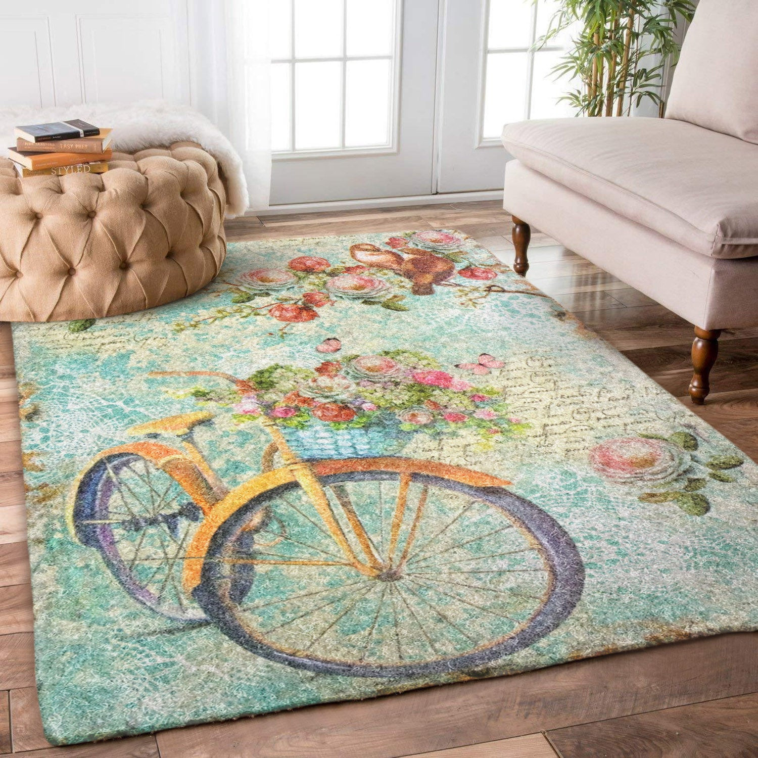 Bicycle Flower Bird DV2510021R Rug
